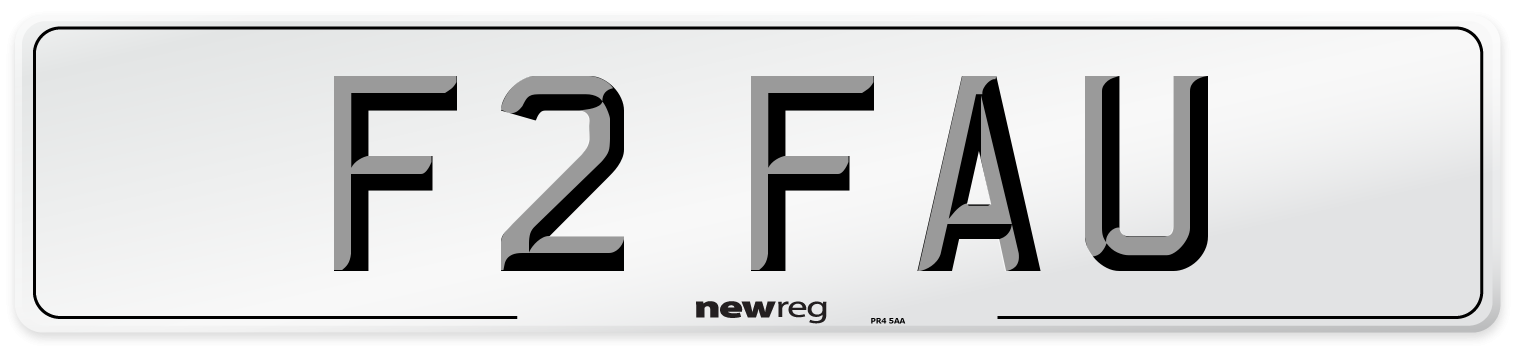 F2 FAU Number Plate from New Reg